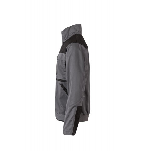 COBRE.CAZADORA BICOLOR GRIS/NEGRO 2XL