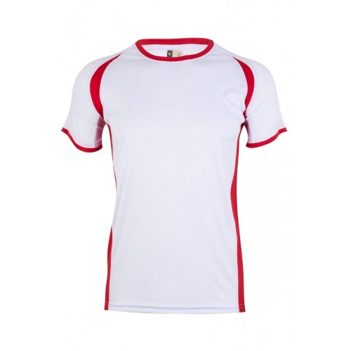 MK530V.CAMISETA TÉCNICA MC BICOLOR WHITE/RED S