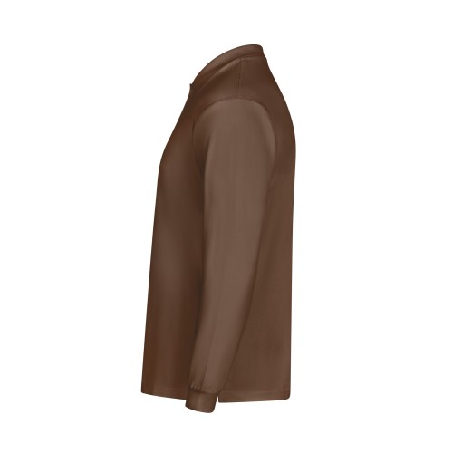 PL200UC.POLO UNISEX MANGA LARGA MOCHA S