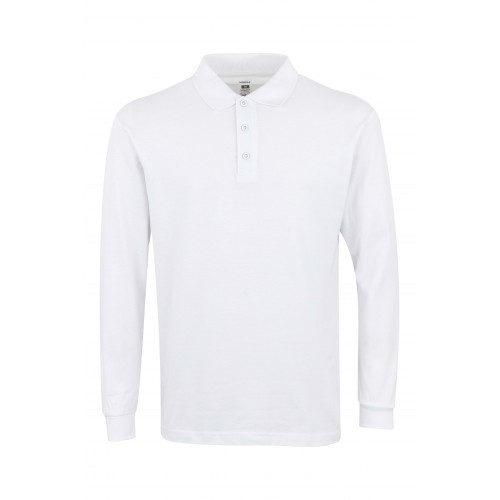 PL200UW.POLO UNISEX MANGA LARGA WHITE M