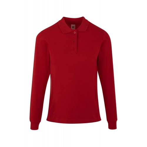 PL200WC.POLO MANGA LARGA MUJER RED 2XL