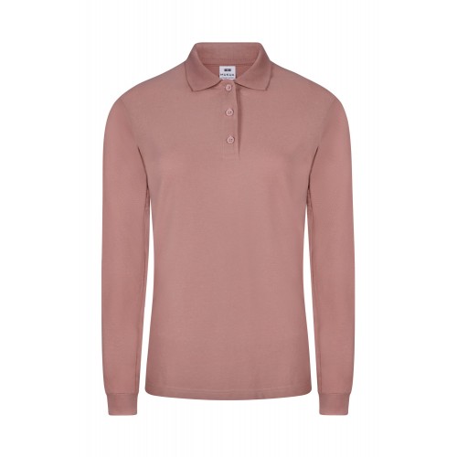 PL200WC.POLO MANGA LARGA MUJER PALE ROSE S