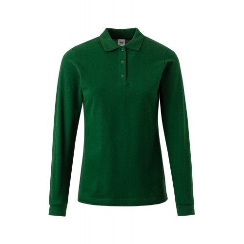 PL200WC.POLO MANGA LARGA MUJER BOTTLE GREEN 3XL