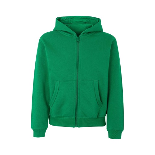SF270K.SUDADERA CREM/CAPUCHA KIDS KELLY GREEN 1/2