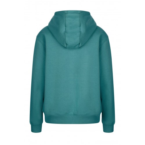 SF270K.SUDADERA CREM/CAPUCHA KIDS TEAL 1/2