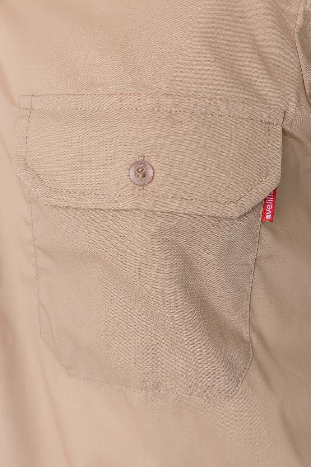 530.CAMISA ML BEIGE 2XL