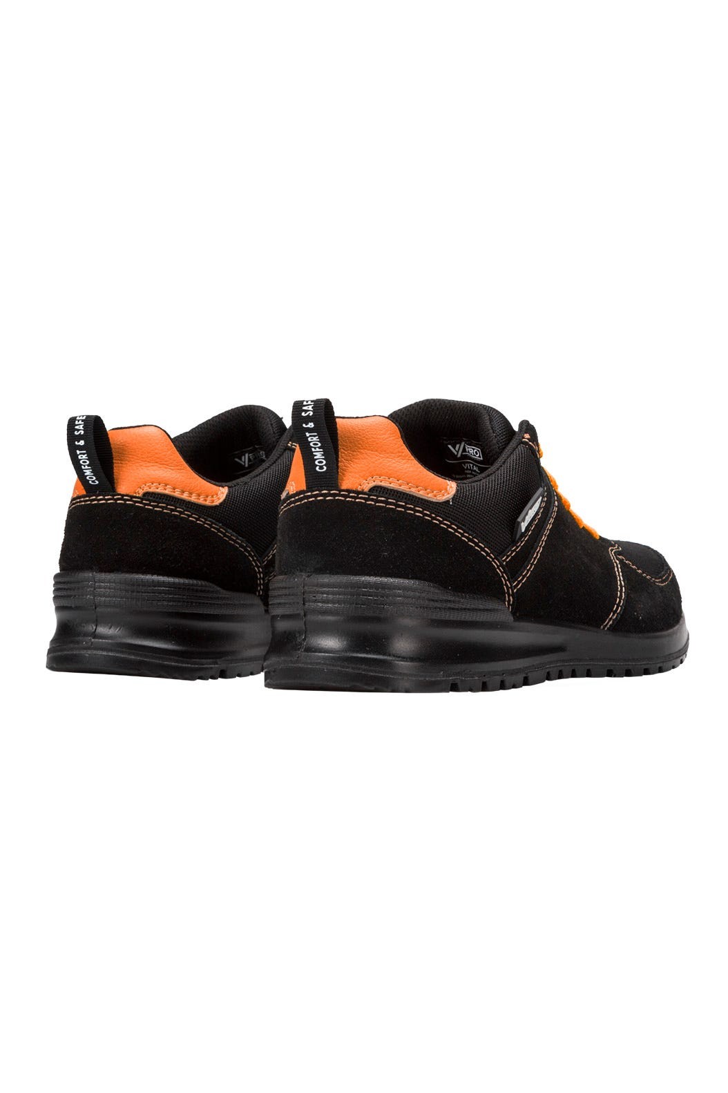 707004C.ZAPATO S1P ESD SRC METAL FREE NEGRO/NARANJA FLÚOR 35