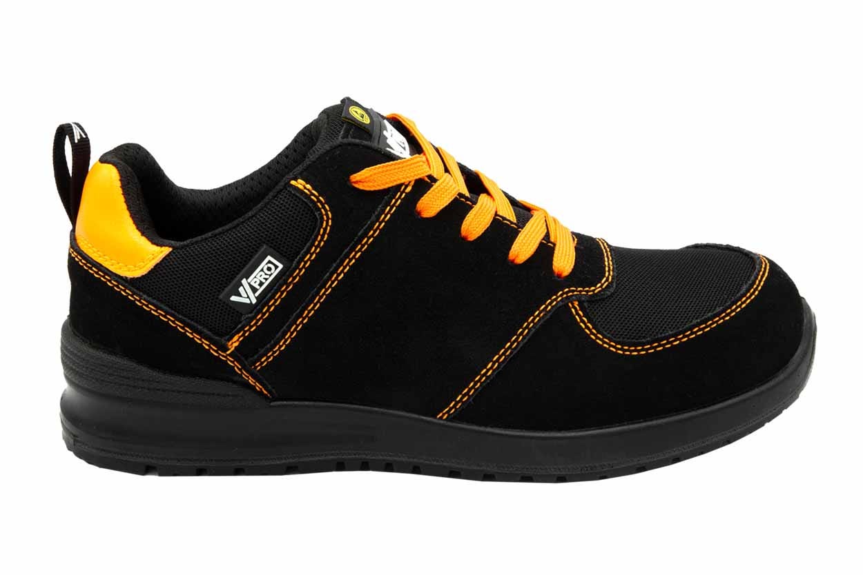 707004C.ZAPATO S1P ESD SRC METAL FREE NEGRO/NARANJA FLÚOR 35