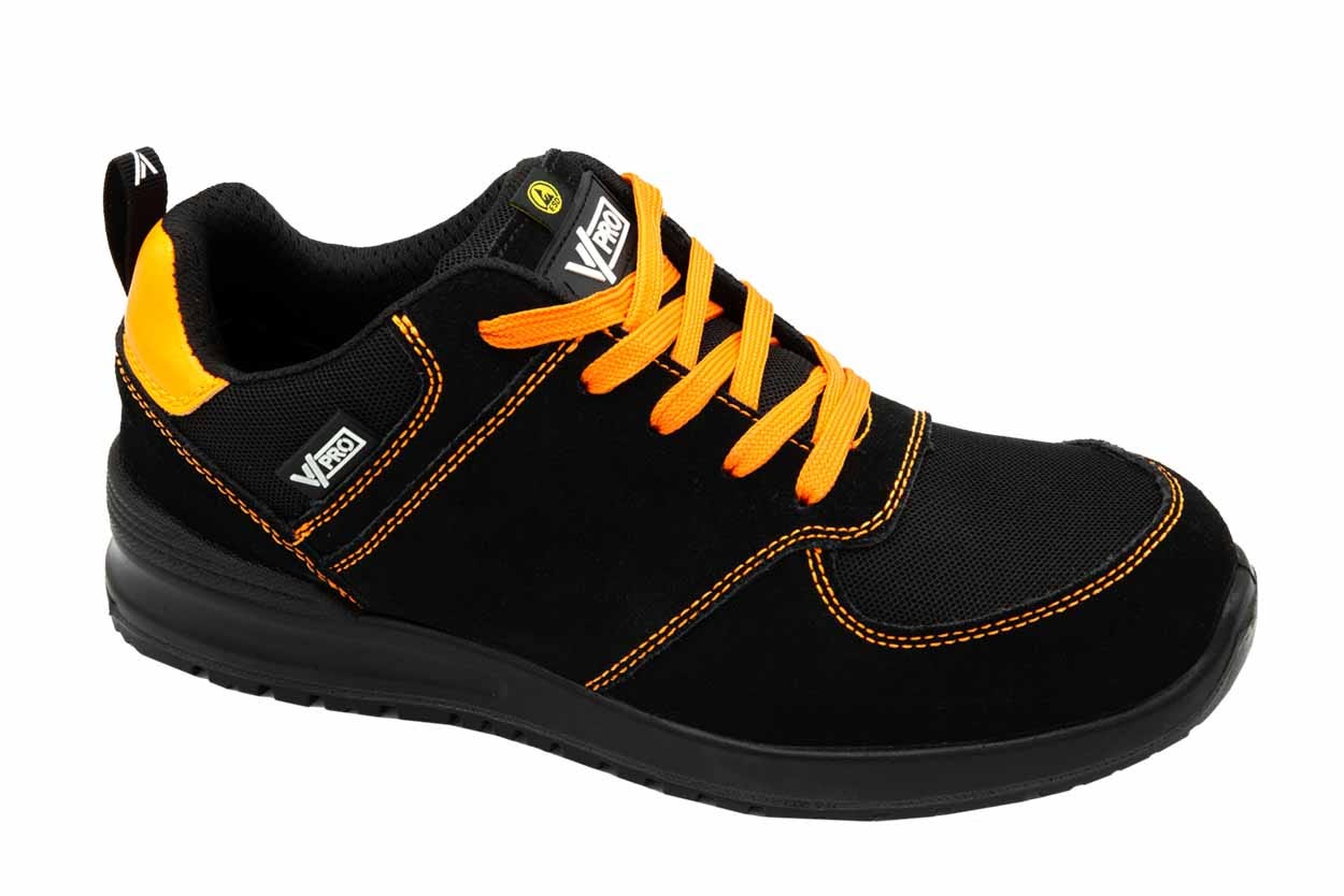 707004C.ZAPATO S1P ESD SRC METAL FREE NEGRO/NARANJA FLÚOR 35