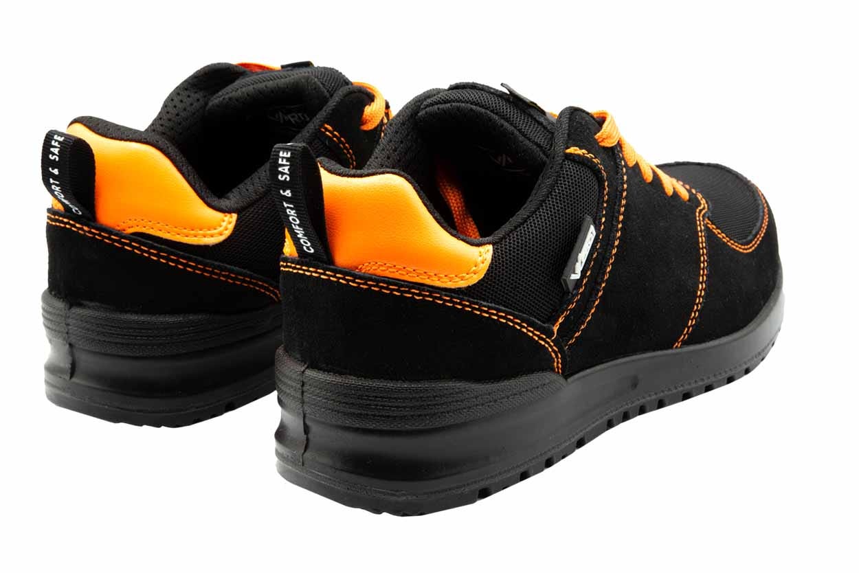 707004C.ZAPATO S1P ESD SRC METAL FREE NEGRO/NARANJA FLÚOR 35