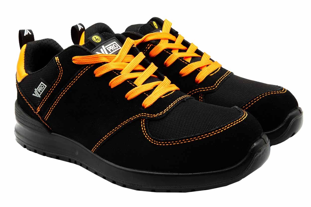 707004C.ZAPATO S1P ESD SRC METAL FREE NEGRO/NARANJA FLÚOR 35