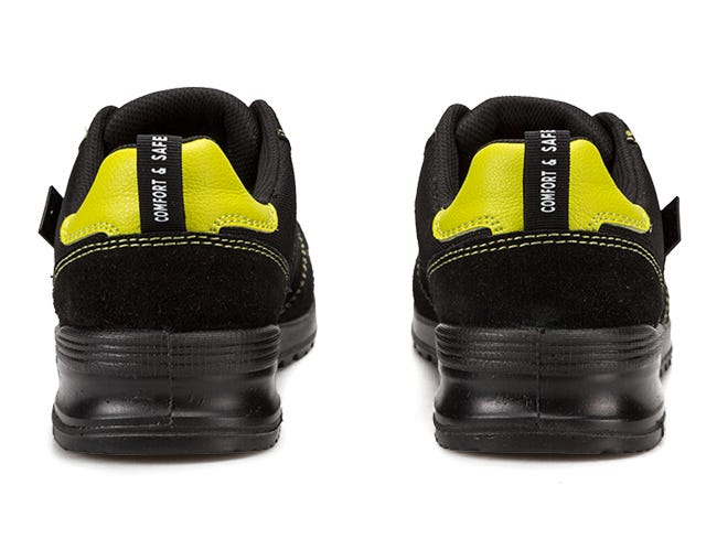 707004Y.ZAPATO S1P ESD SRC METAL FREE NEGRO/AMARILLO FLÚOR 35