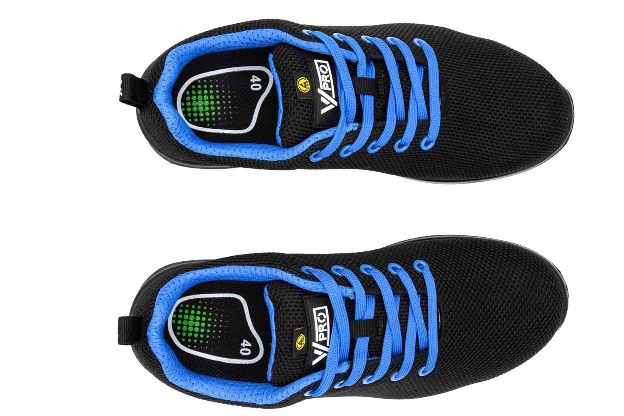 707007B.ZAPATO S1P ESD SRC METAL FREE NEGRO/CELESTE 35