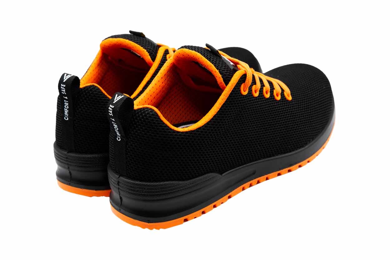 707007C.ZAPATO S1P ESD SRC METAL FREE NEGRO/NARANJA 35
