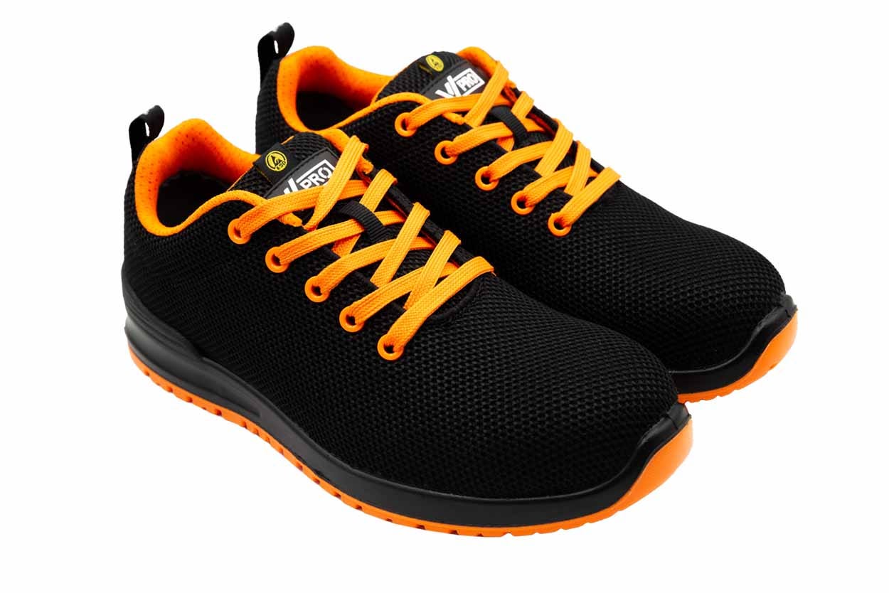 707007C.ZAPATO S1P ESD SRC METAL FREE NEGRO/NARANJA 35