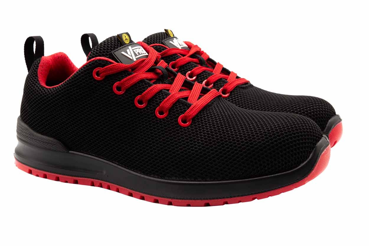 707007R.ZAPATO S1P ESD SRC METAL FREE NEGRO/ROJO 35