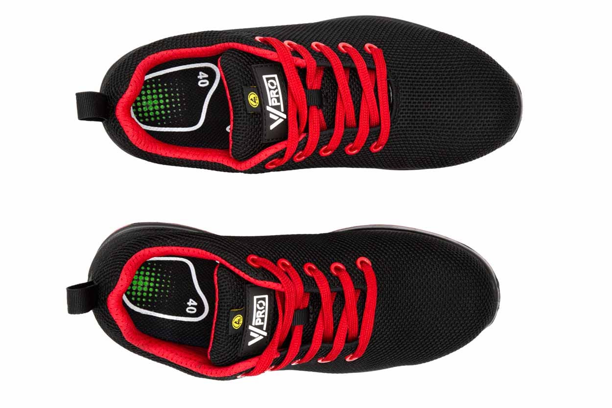 707007R.ZAPATO S1P ESD SRC METAL FREE NEGRO/ROJO 35