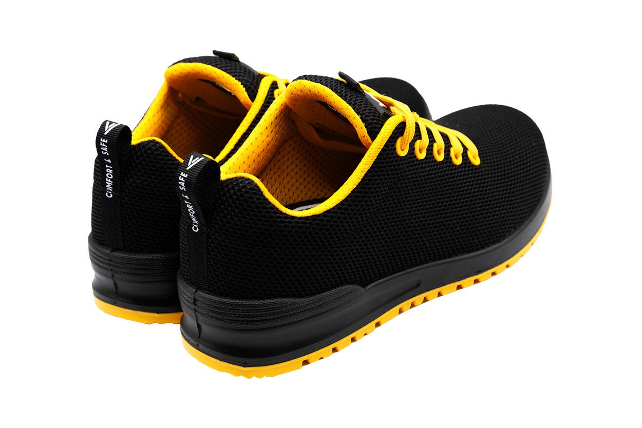 707007Y.ZAPATO S1P ESD SRC METAL FREE NEGRO/AMARILLO 35