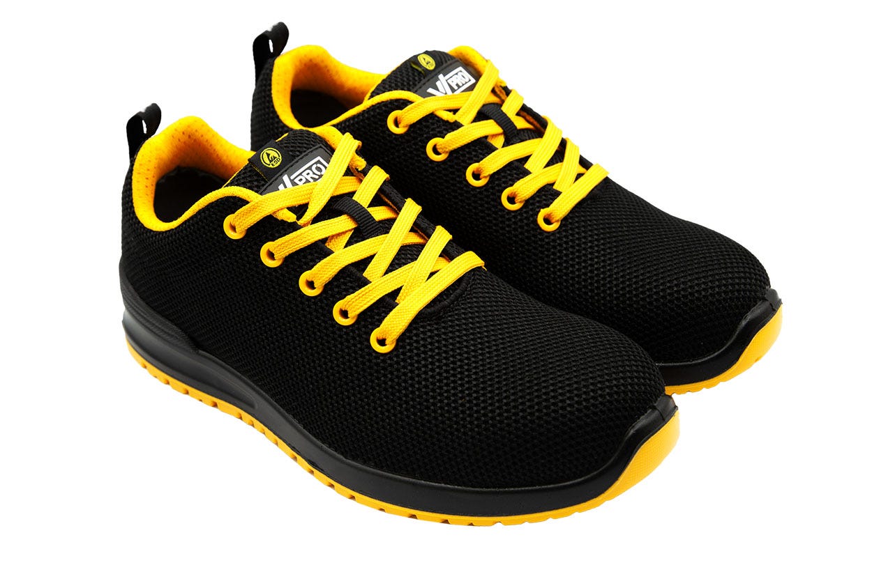 707007Y.ZAPATO S1P ESD SRC METAL FREE NEGRO/AMARILLO 35