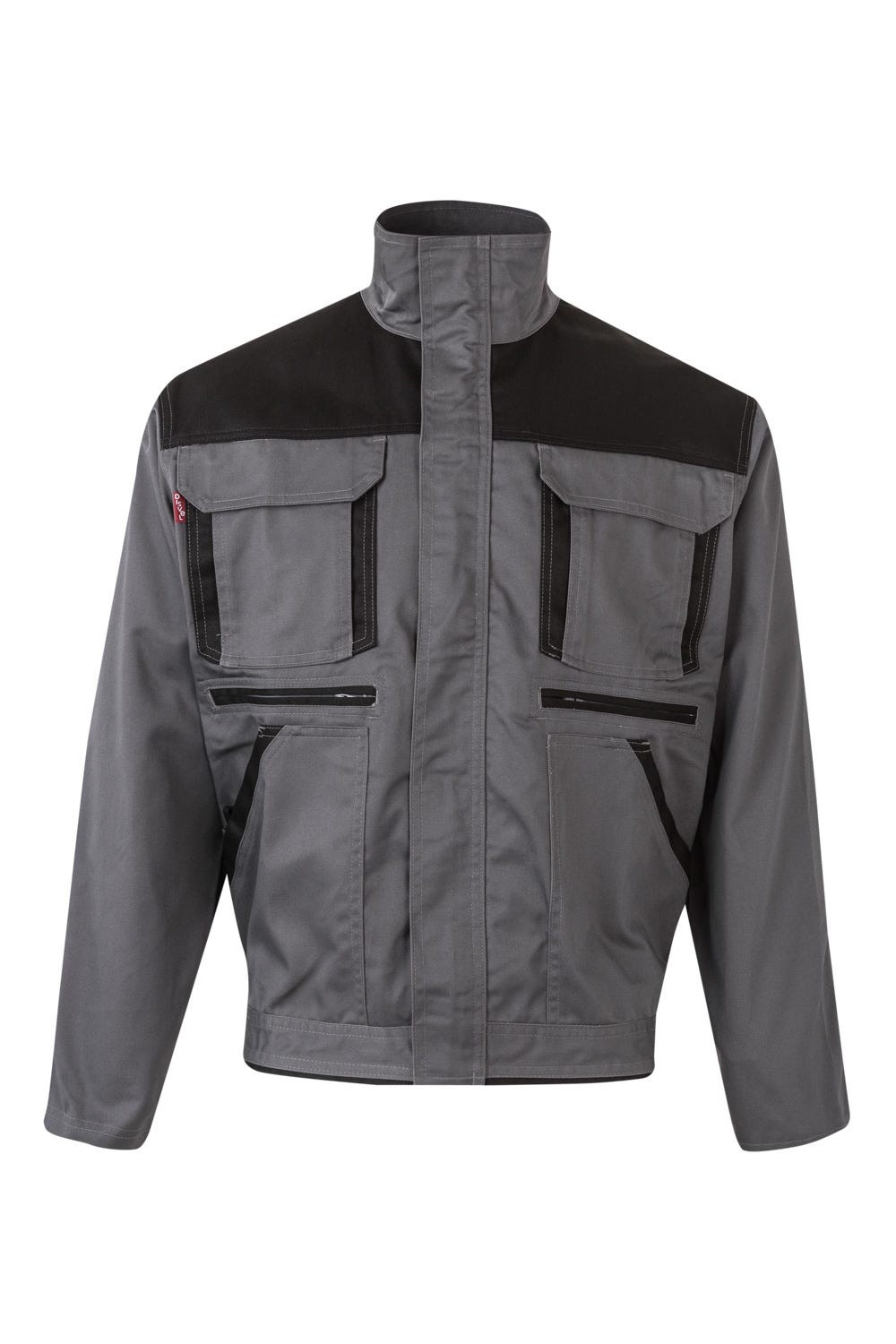 COBRE.CAZADORA BICOLOR GRIS/NEGRO 2XL