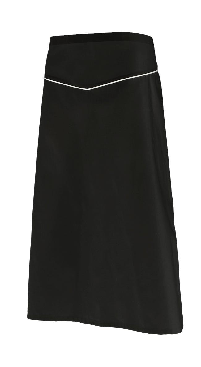 LAUREL.DELANTAL LARGO NEGRO/BLANCO U