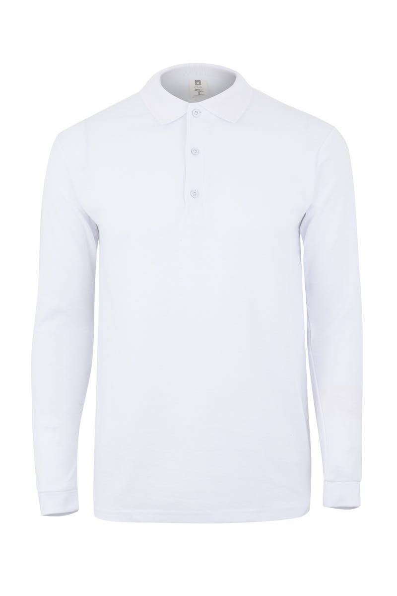 MK242WV.POLO MANGA LARGA 210 WHITE 2XL