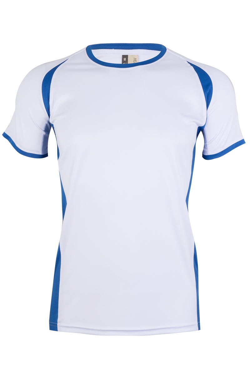 MK530V.CAMISETA TÉCNICA MC BICOLOR WHITE/ROYAL BLUE 2XL