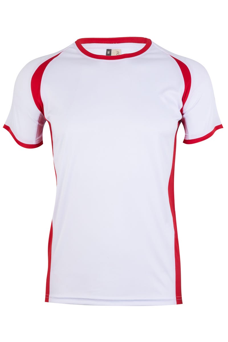 MK530V.CAMISETA TÉCNICA MC BICOLOR WHITE/RED 2XL