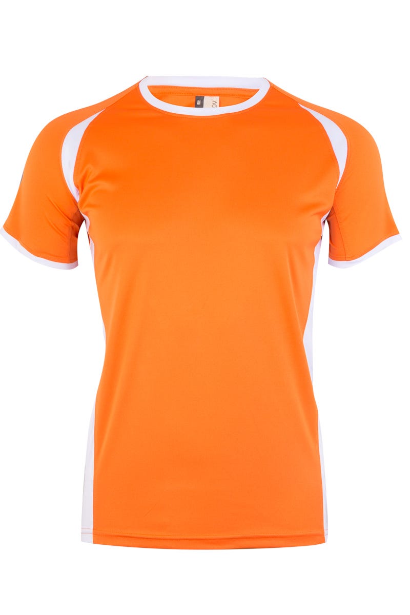 MK530V.CAMISETA TÉCNICA MC BICOLOR ORANGE/WHITE 2XL