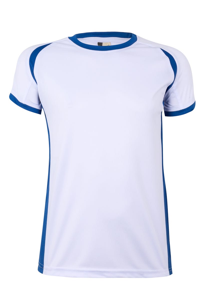 MK531V.CAMISETA TÉCNICA BIC KIDS WHITE/ROYAL BLUE 12/14