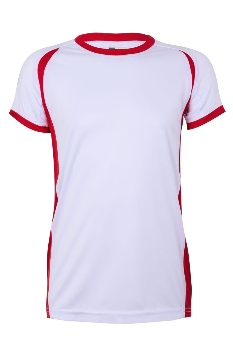 MK531V.CAMISETA TÉCNICA BIC KIDS WHITE/RED 12/14