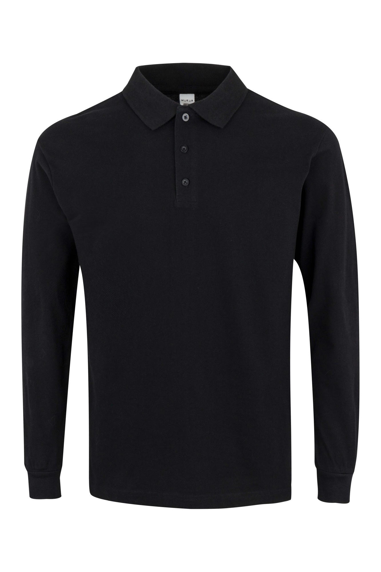 PL200UC.POLO UNISEX MANGA LARGA BLACK 2XL