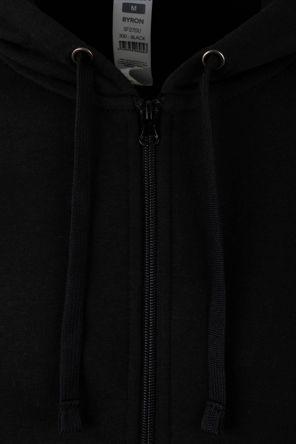 SF270U.SUDADERA CREMALLERA CAPUCHA BLACK 2XL