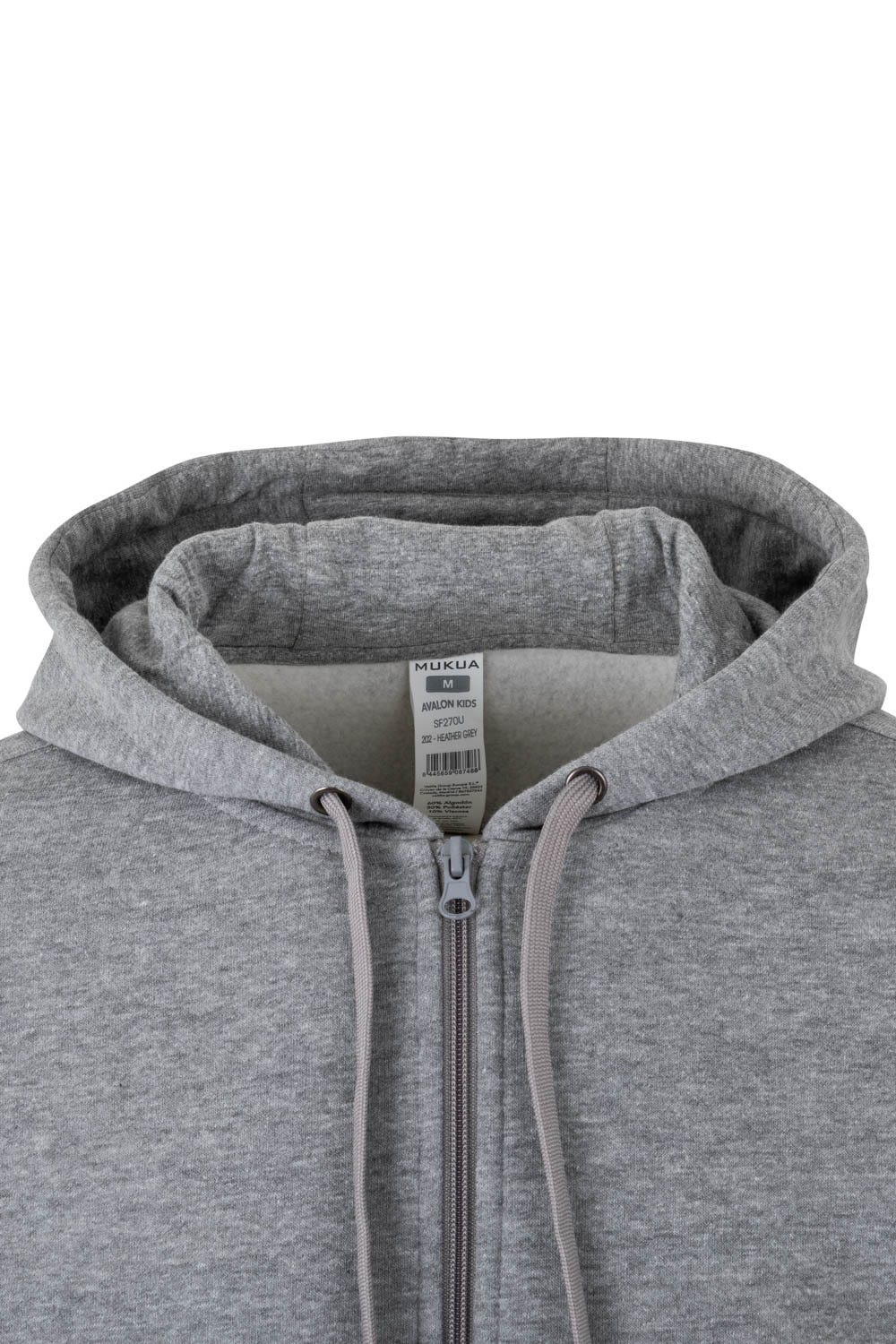 SF270U.SUDADERA CREMALLERA CAPUCHA HEATHER GREY 2XL