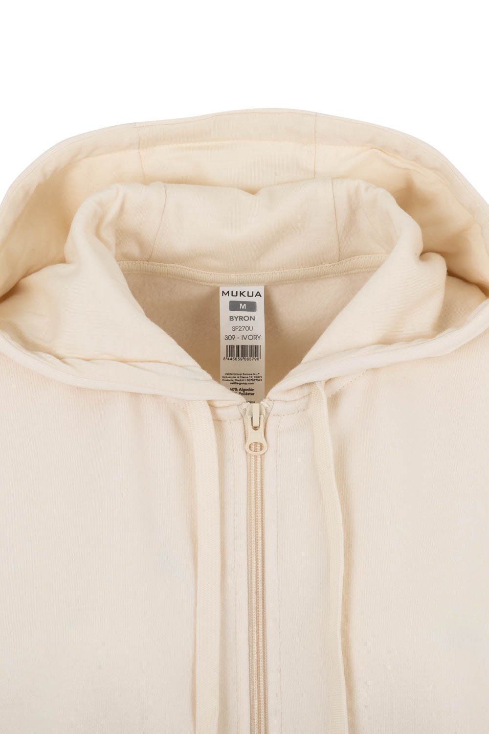 SF270U.SUDADERA CREMALLERA CAPUCHA IVORY 2XL