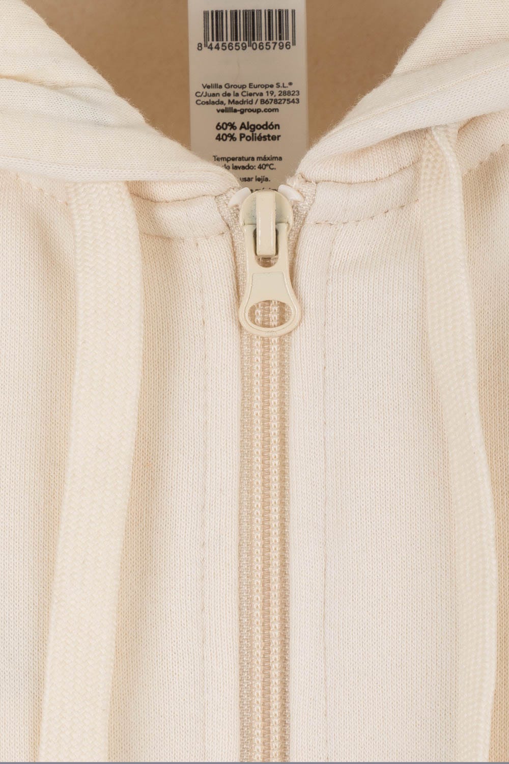 SF270U.SUDADERA CREMALLERA CAPUCHA IVORY 2XL