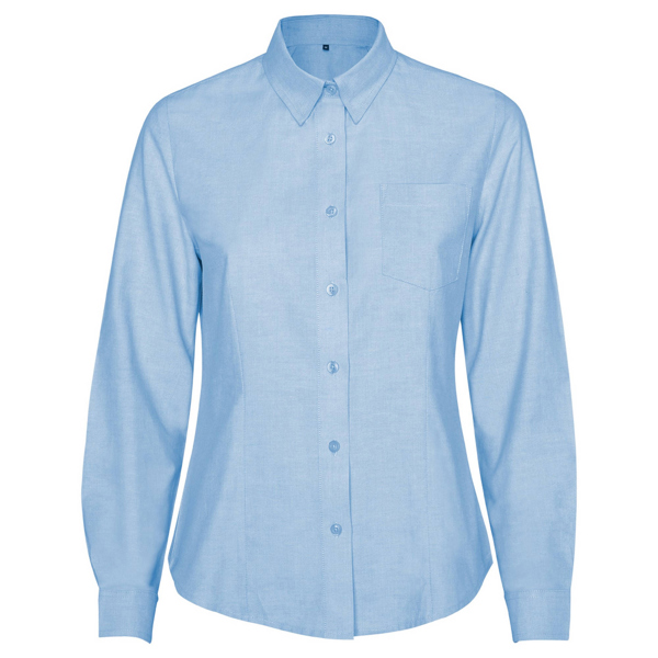 CAMISA MOD. OXFORD WOMAN, COLOR CELESTE