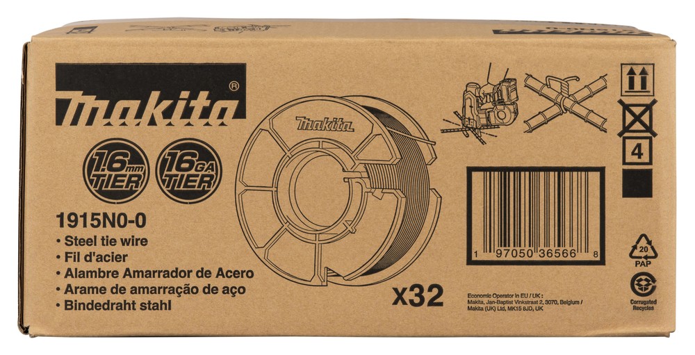 1915N0-0 Carrete de alambre 1,6 mm, 30 m, 16 Ga, 32 pcs