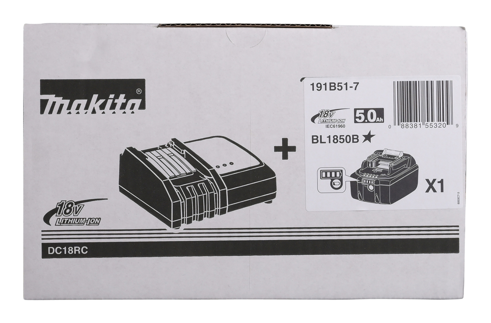 191B51-7 Kit de batería 5,0Ah BL1850Bx1 + DC18RC LXT