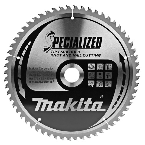 B-09531 Disco sierra circular , Specialized T.C.T, 270 x 30 mm, 60 D