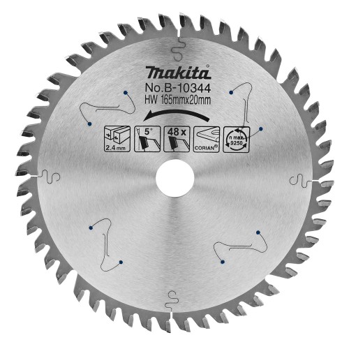 B-10344 Disco sierra circular , Specialized T.C.T, 165 x 20 mm, 48 D