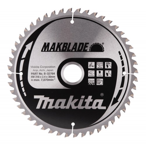 B-32764 Disco sierra circular , Makblade T.C.T, 216 x 30 mm, 48 D