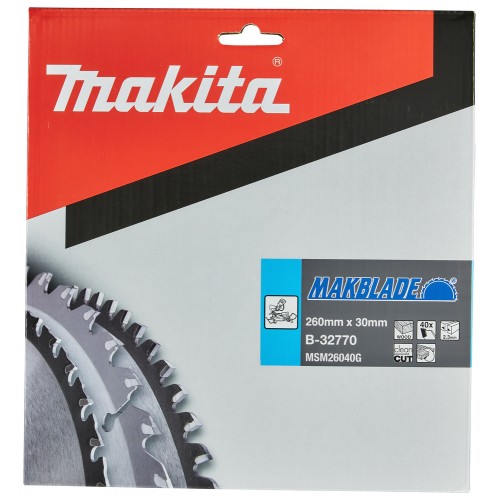 B-32770 Disco sierra circular , Makblade T.C.T, 260 x 30 mm, 40 D