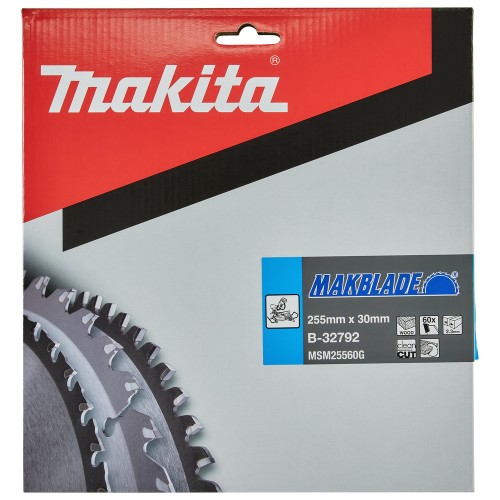 B-32792 Disco sierra circular , Makblade T.C.T, 255 x 30 mm, 60 D