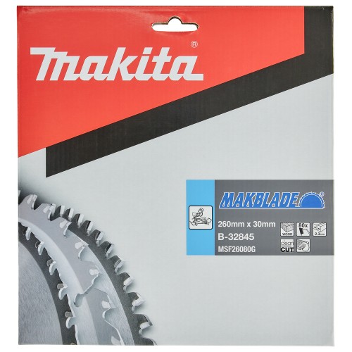 B-32845 Disco sierra circular , Makblade T.C.T, 260 x 30 mm, 80 D