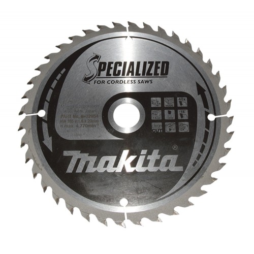 B-32954 Disco sierra circular , Specialized T.C.T, 165 x 20 mm, 40 D