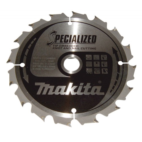 B-33037 Disco sierra circular , Specialized T.C.T, 165 x 20 mm, 16 D