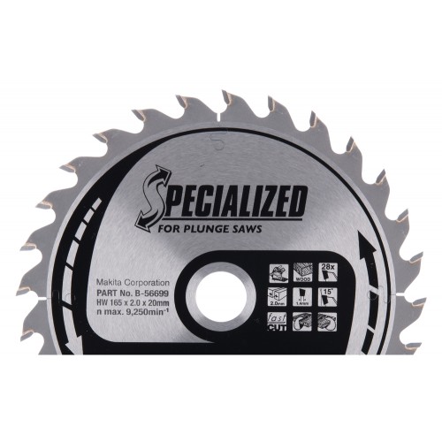 B-56699 Disco sierra circular , Specialized T.C.T, 165 x 20 mm, 28 D