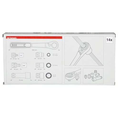 B-65595 Set llave de carraca 14 pcs