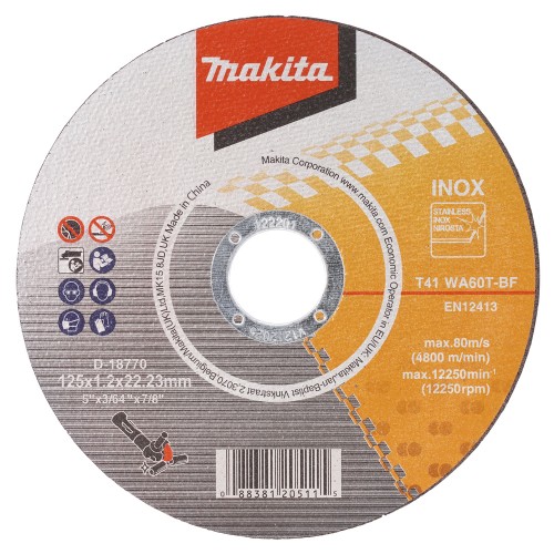 D-18770-10 Disco de corte 125 mm, WA60T